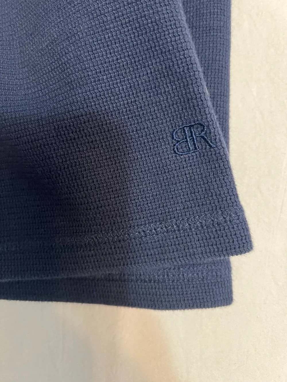 Banana Republic Mens XL Navy Waffle Knit Thermal Shirt Long Sleeve Crew Neck